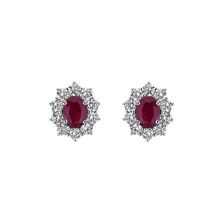 Náušnice s rubínem a diamanty Moon Witchery