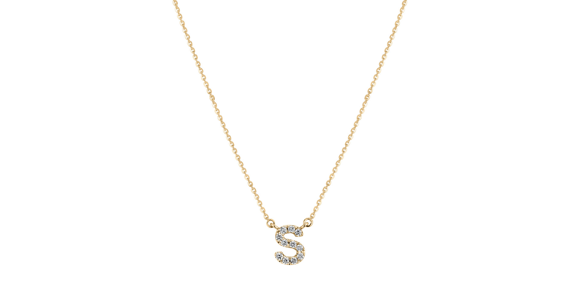 Náhrdelník s diamanty Shiny Alphabet