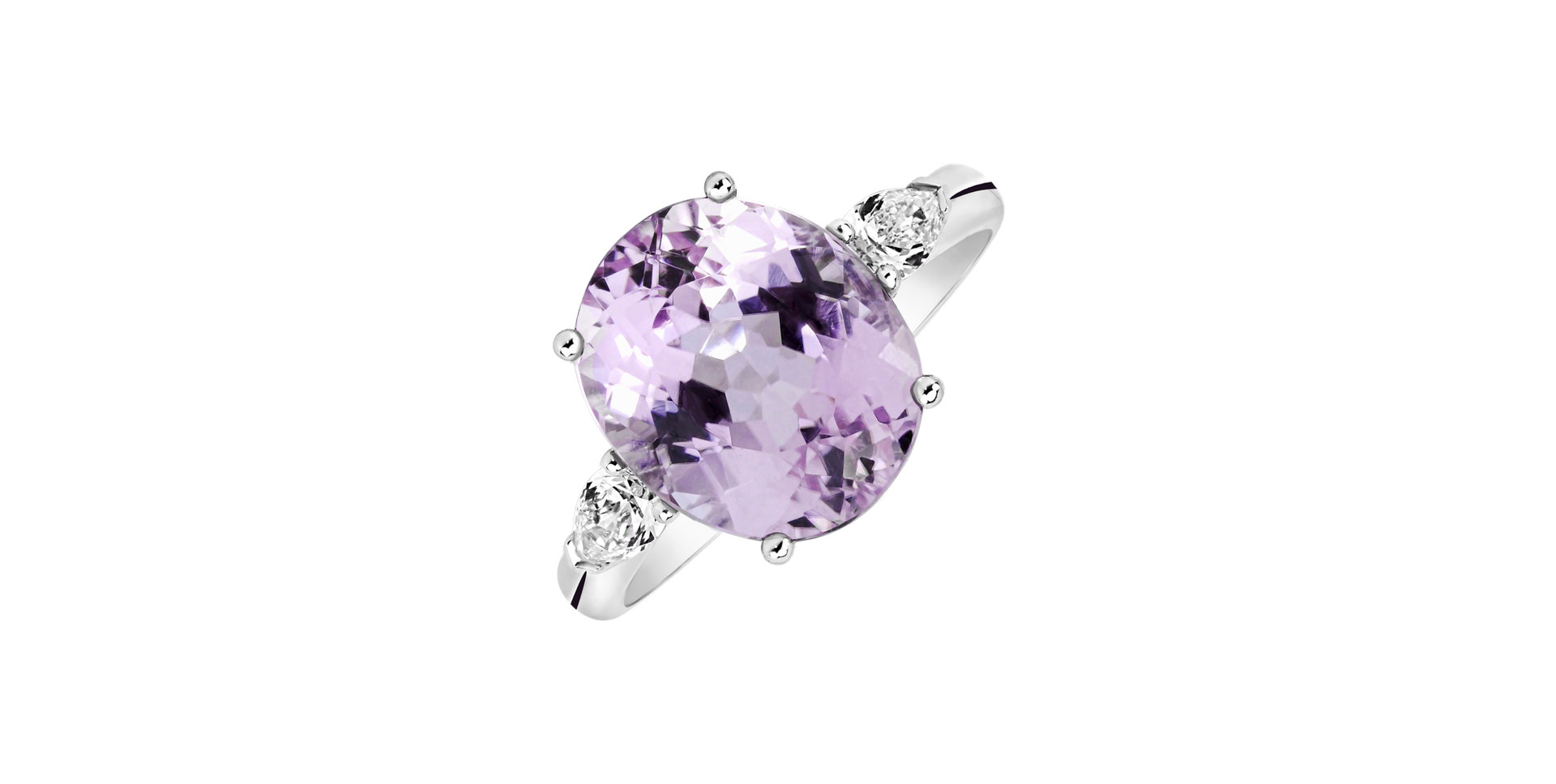 Prsten s kunzitem a diamanty Fiona