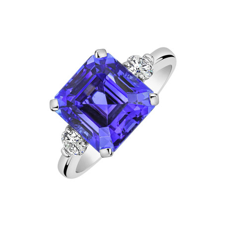 Prsten s tanzanitem a diamanty True Blue
