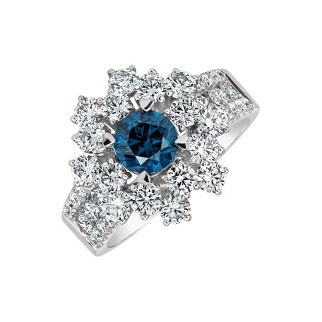Prsten s modrým diamantem a bílými diamanty Eye of Luxury