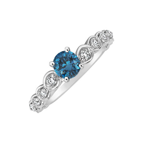 Prsten s modrým diamantem a bílými diamanty Regal Lie