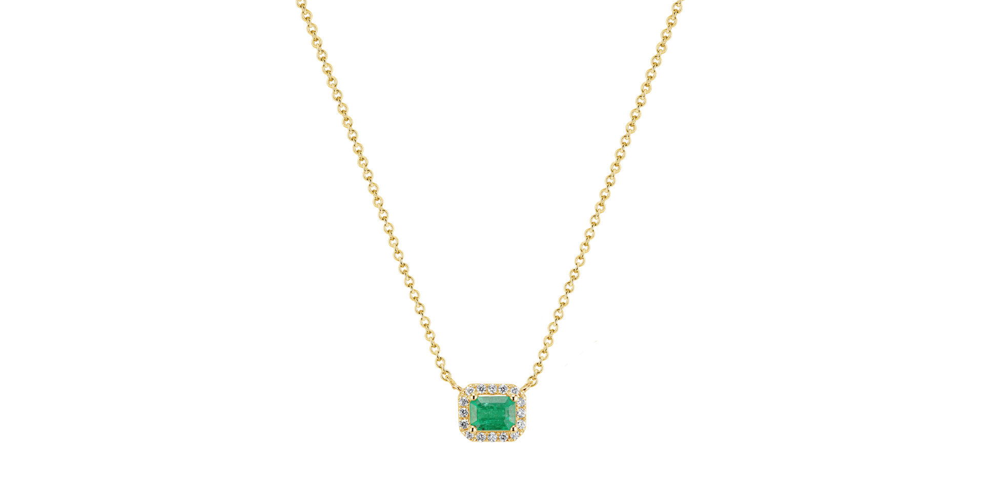 Náhrdelník se smaragdem a diamanty Richella