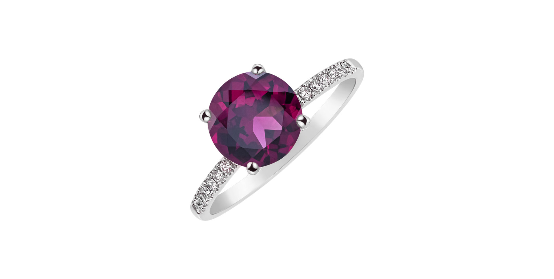 Prsten s diamanty a rhodolitem Bethy