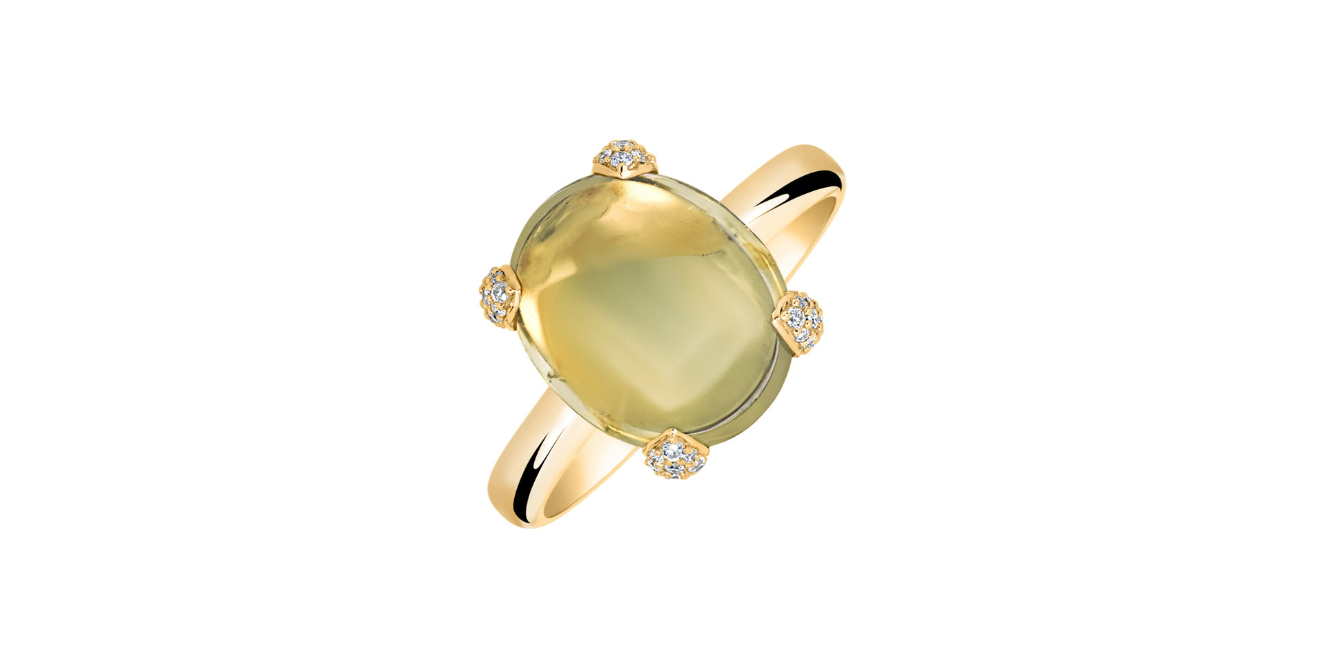 Prsten s diamanty a turmalínem Destri