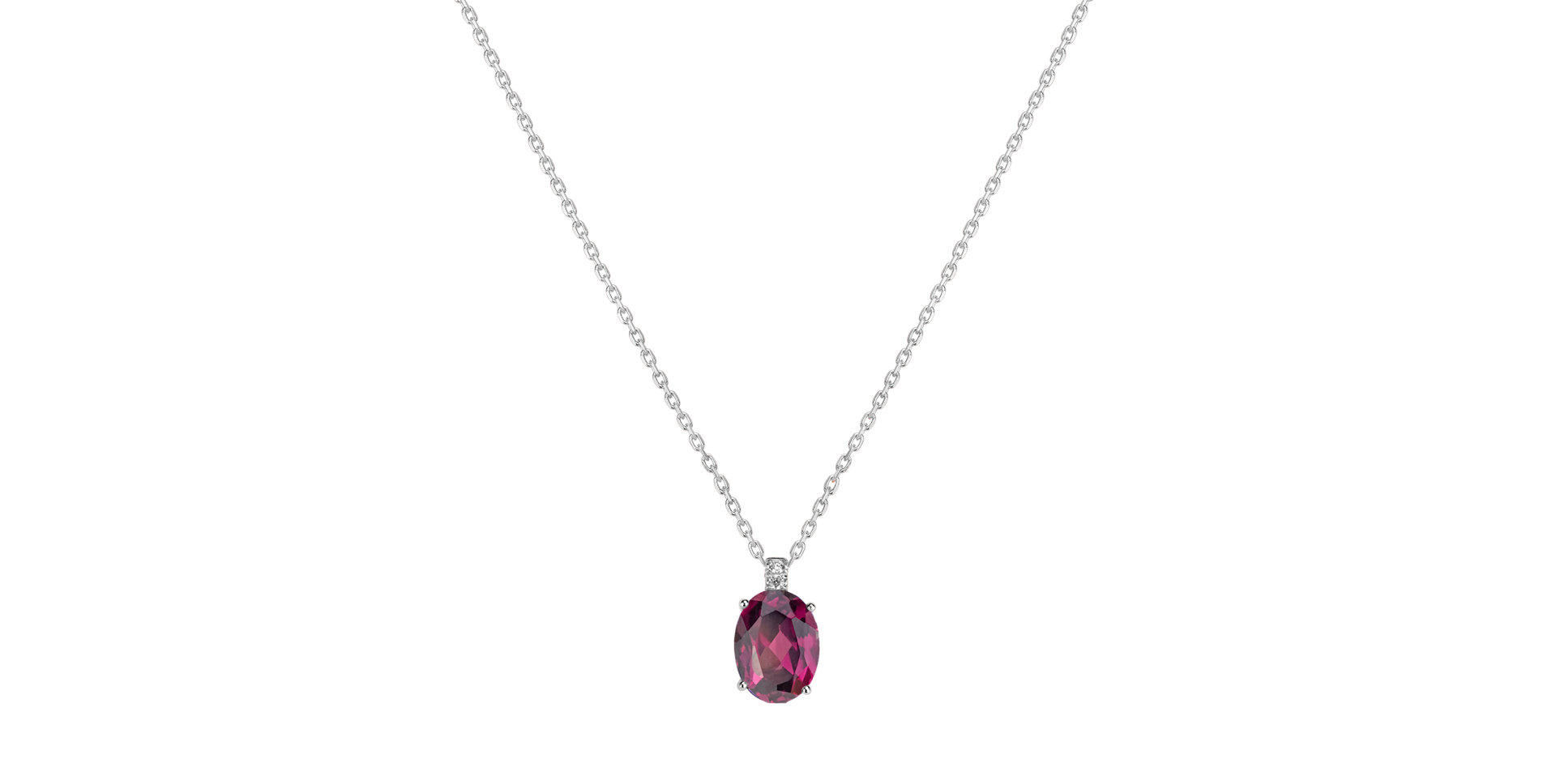 Náhrdelník s diamanty a rhodolitem Grime
