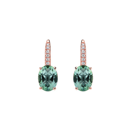 Náušnice s diamanty a turmalínem Iris Elegance