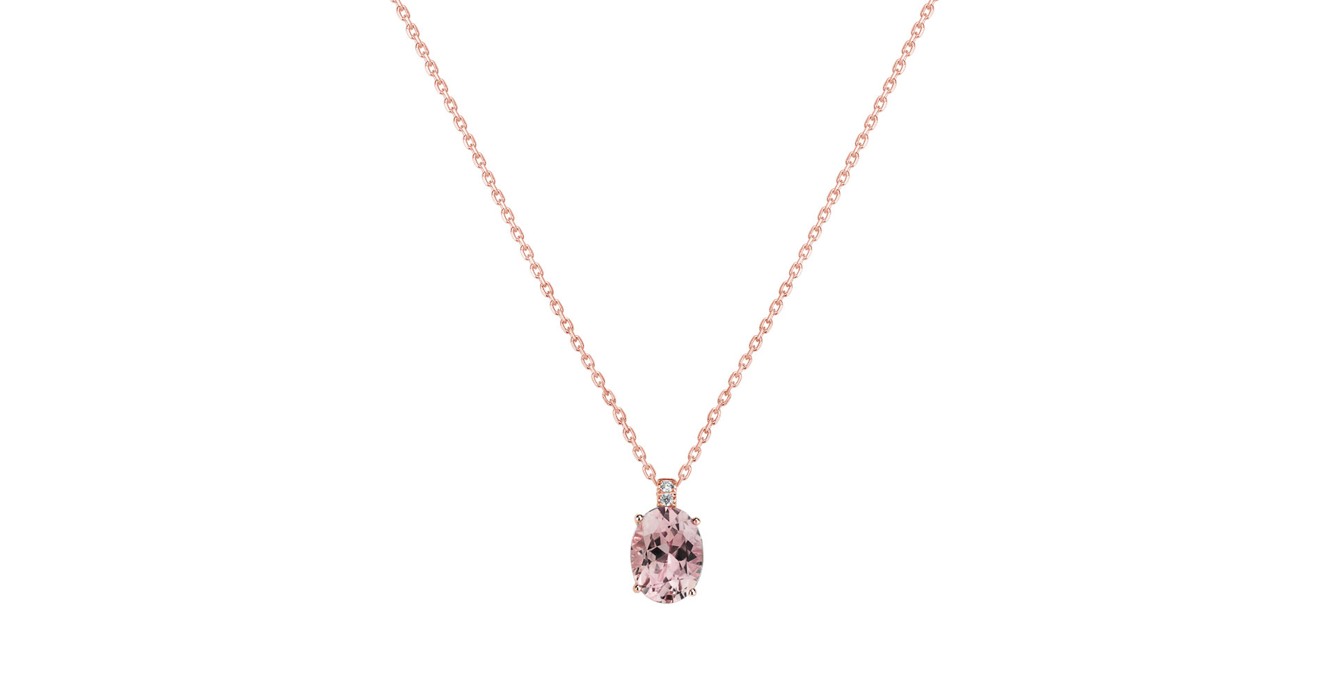 Náhrdelník s diamanty a morganitem Grime