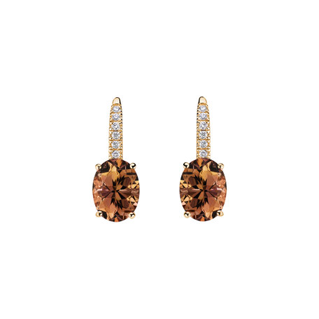 Náušnice s diamanty a turmalínem Iris Elegance