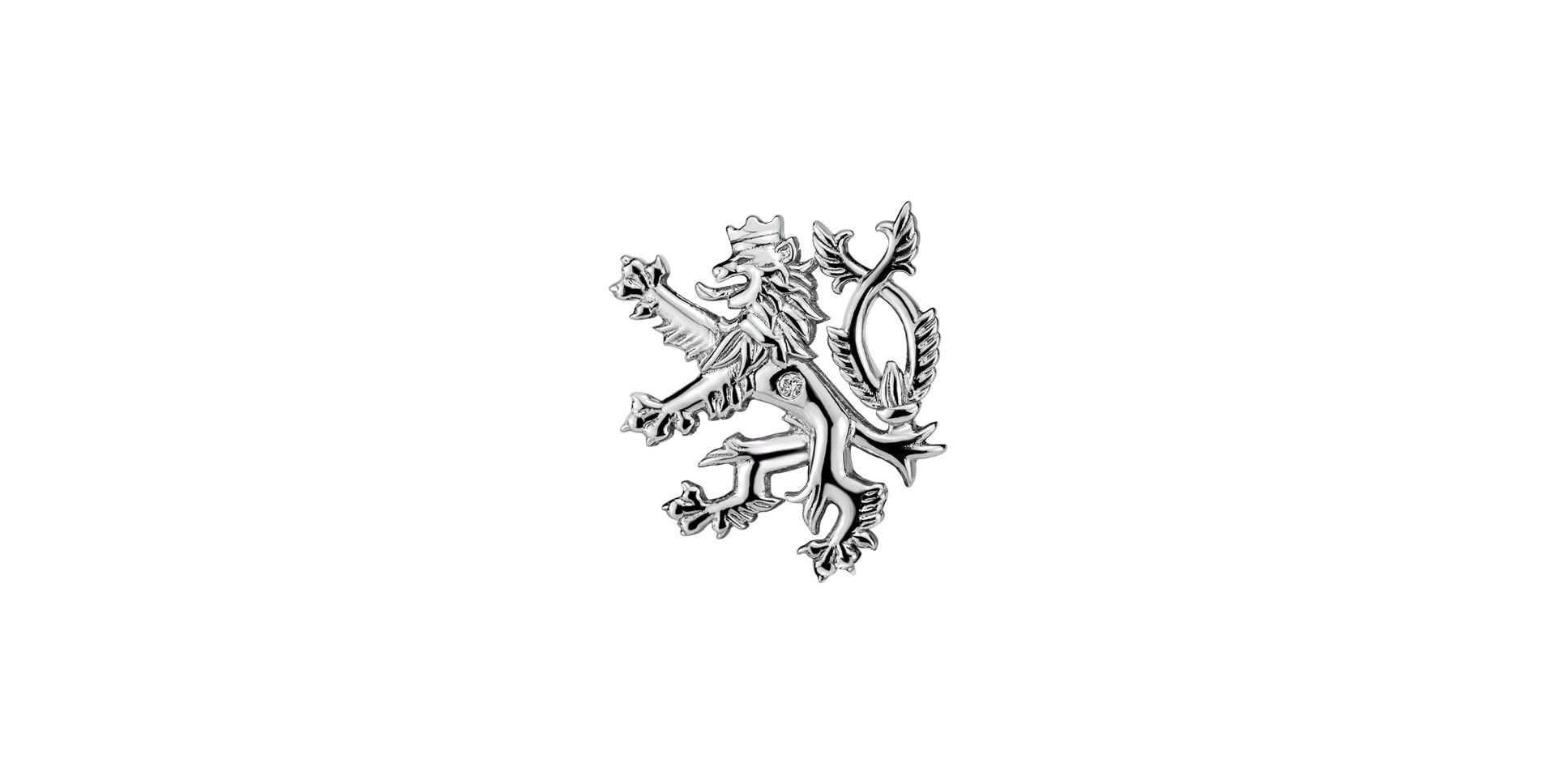 Brož s diamantem Heraldic Lion
