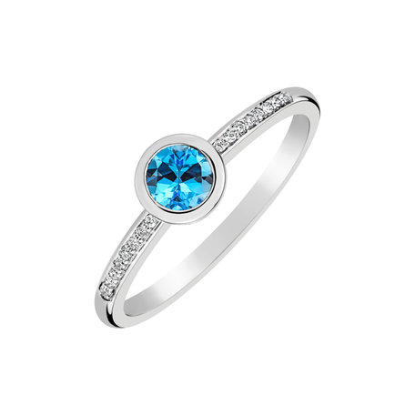 Prsten s diamanty a topazem Regal Elegance