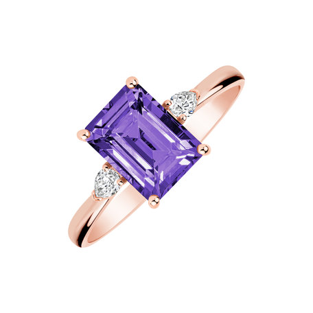 Prsten s diamanty a ametystem Royal Cordelia
