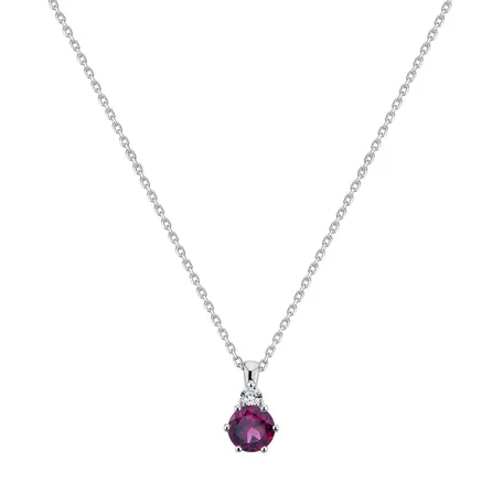 Náhrdelník s diamantem a rhodolitem Diamara