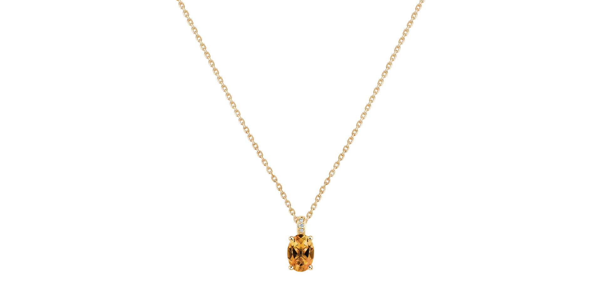 Náhrdelník s diamanty a citrínem Euphemia