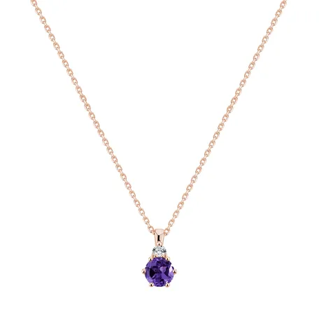Náhrdelník s diamantem a ametystem Diamara