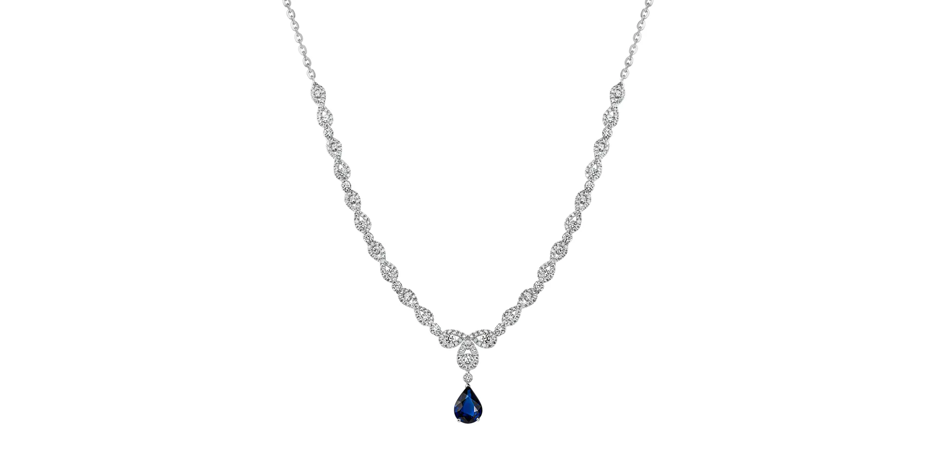 Náhrdelník s diamanty a safírem Queen of the Sky