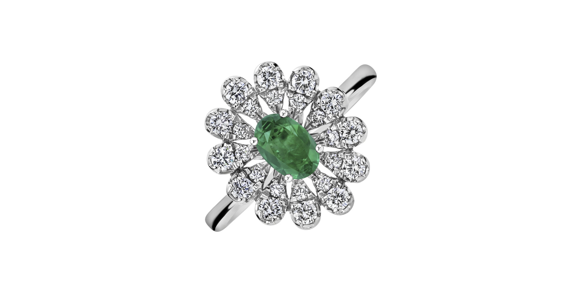 Prsten s diamanty a smaragdem Starlight Bloom