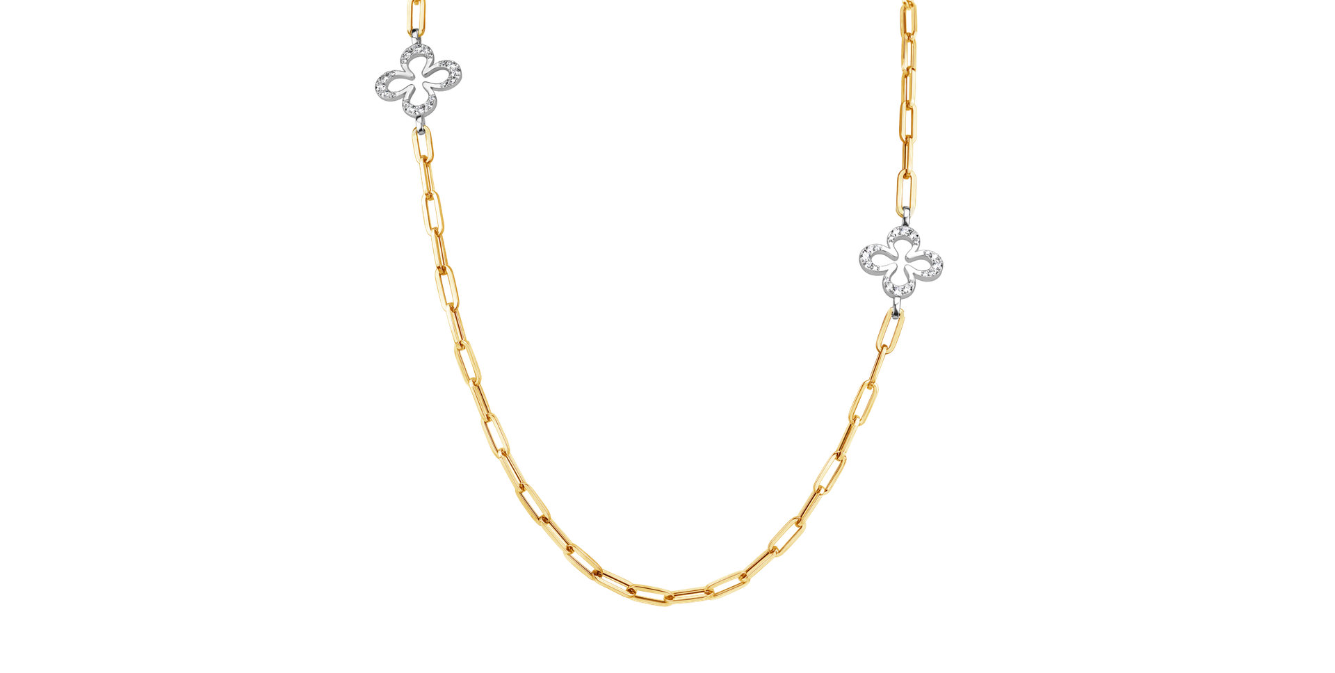 Náhrdelník s diamanty Edgy Cloverleaf