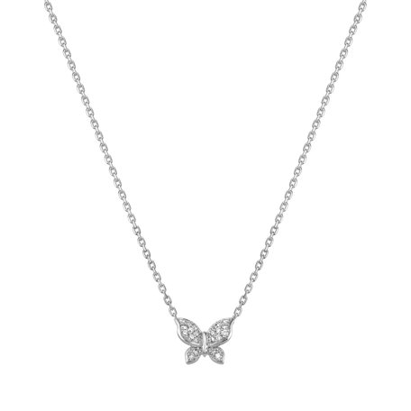 Náhrdelník s diamanty Butterfly Touch