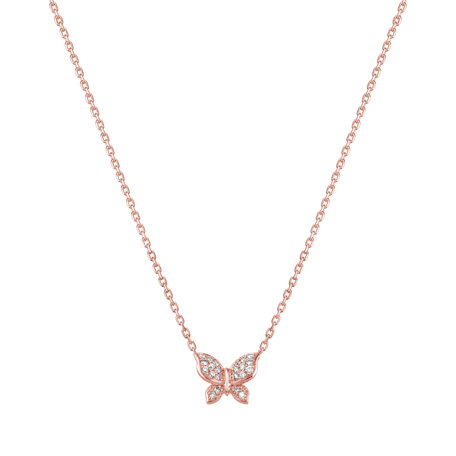 Náhrdelník s diamanty Butterfly Touch