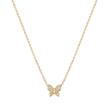 Náhrdelník s diamanty Butterfly Touch