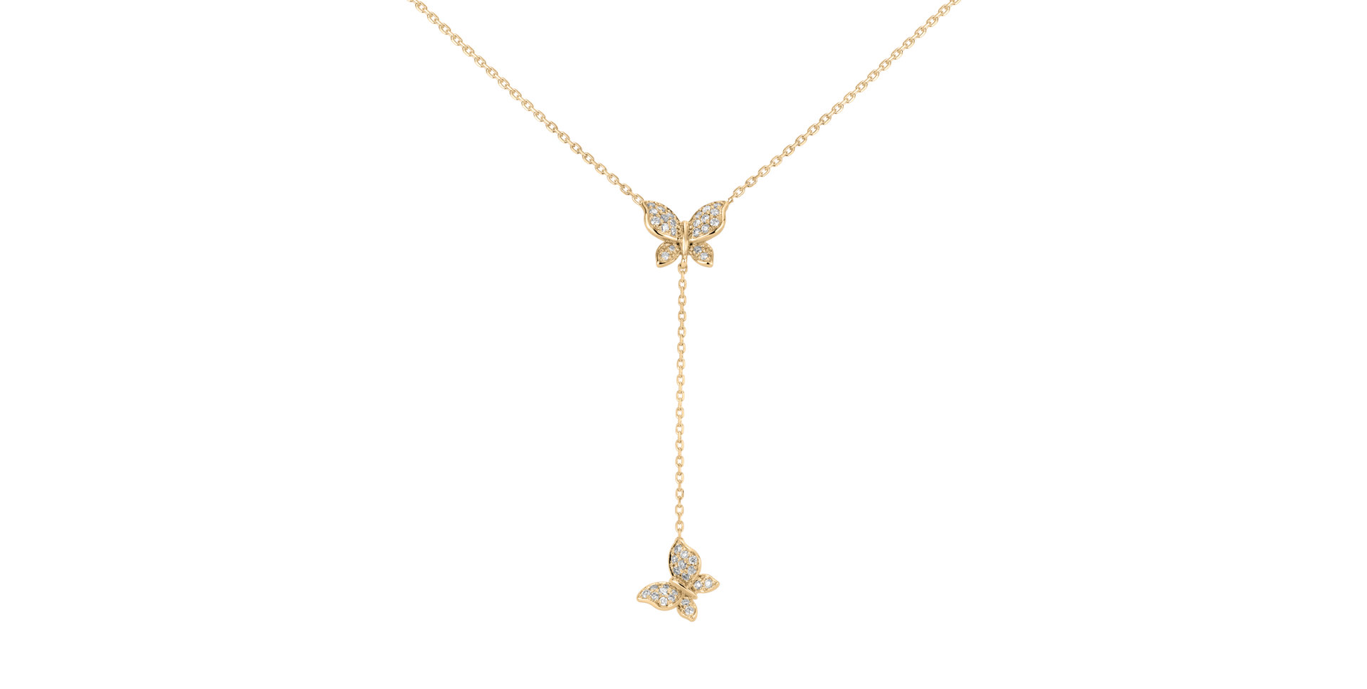 Náhrdelník s diamanty Butterfly Soul
