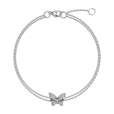 Náramek s diamanty Butterfly Charm