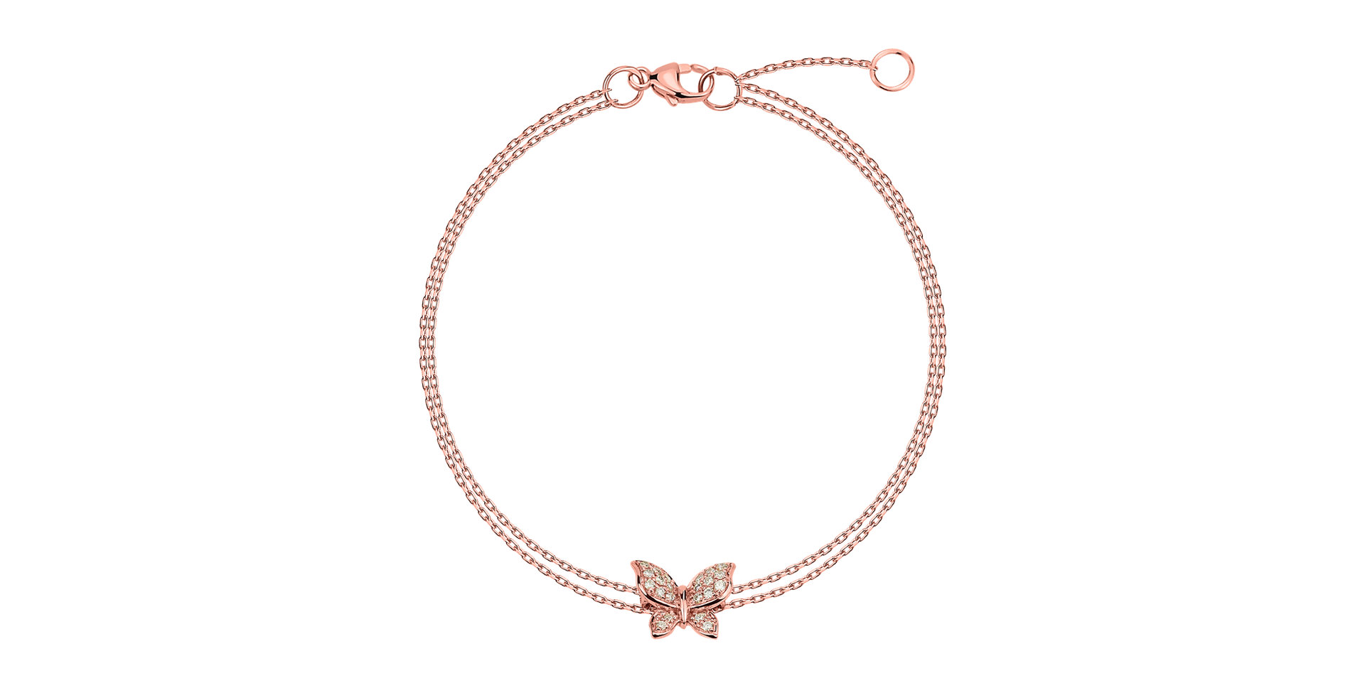 Náramek s diamanty Butterfly Charm