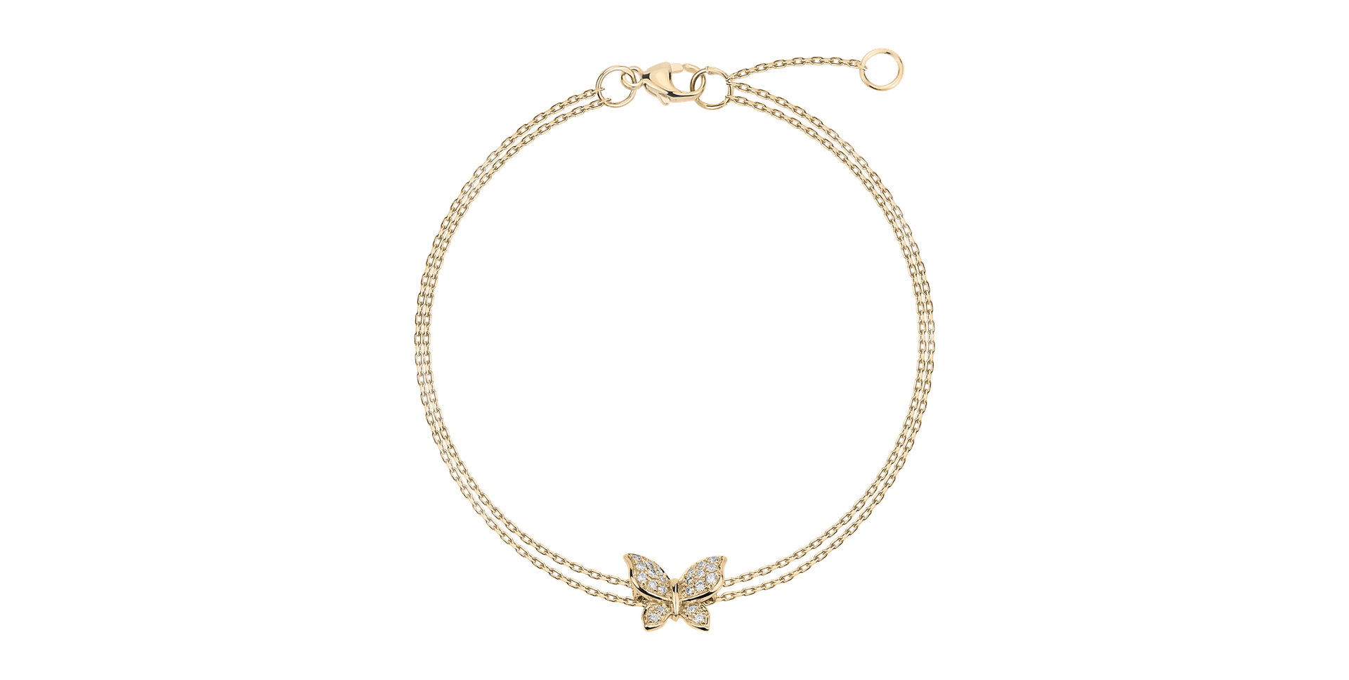 Náramek s diamanty Butterfly Charm