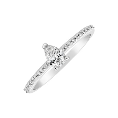 Prsten s diamanty Lone Teardrop
