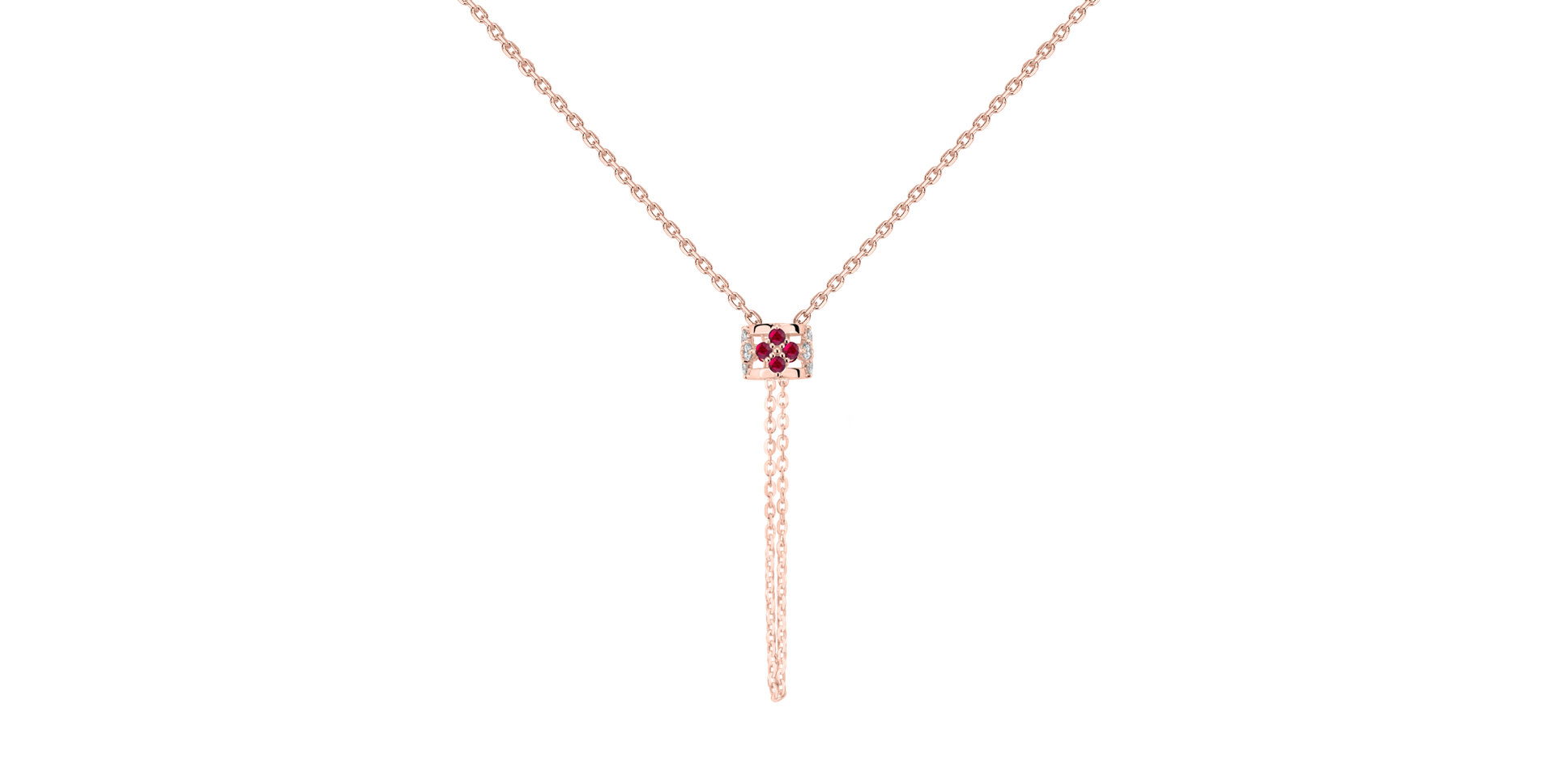 Náhrdelník s diamanty a rubíny Amea