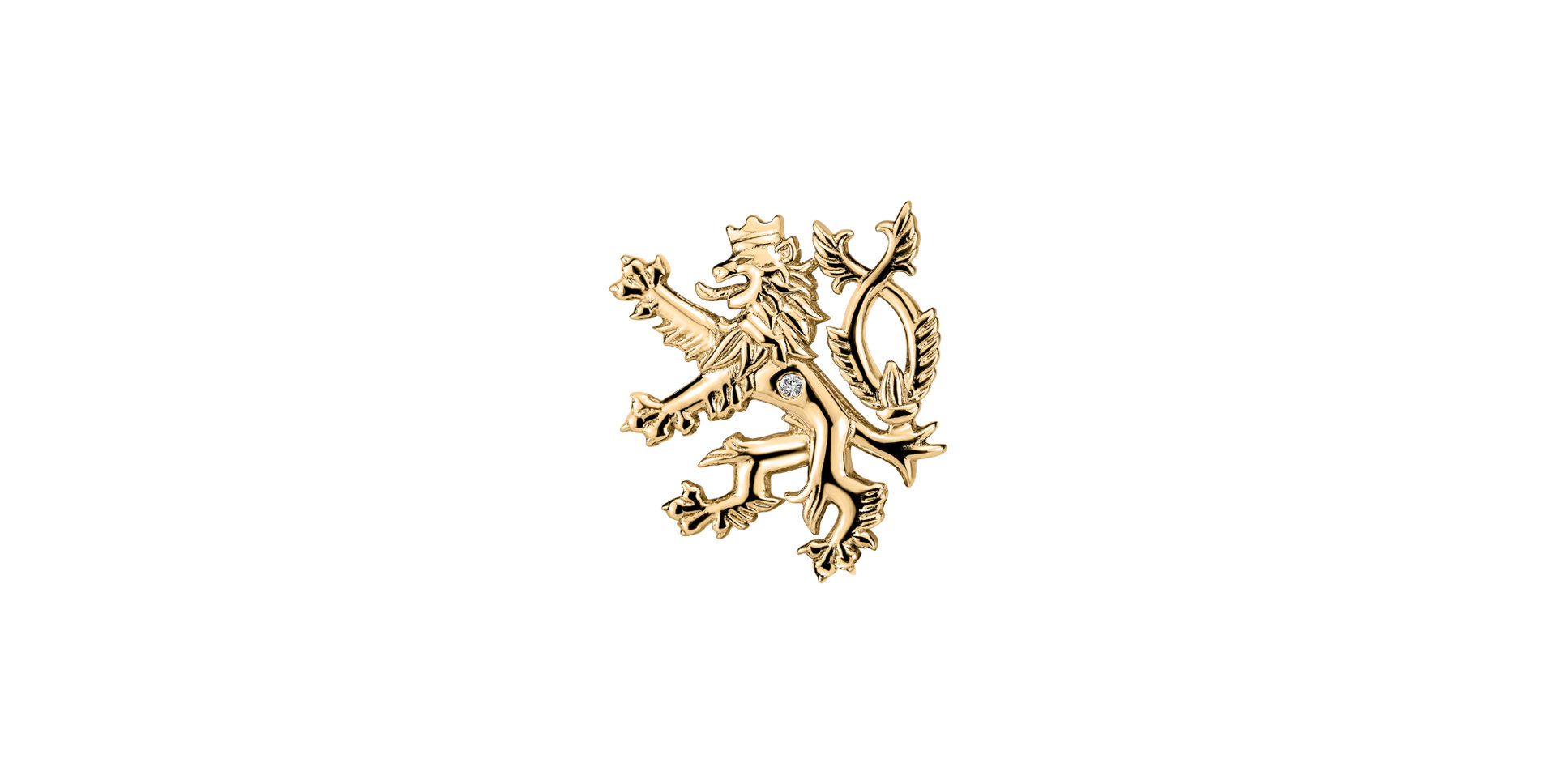 Brož s diamantem Heraldic Lion