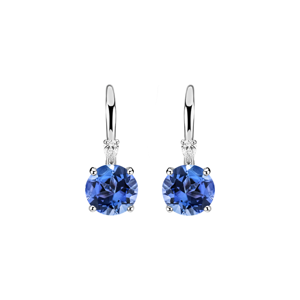 Náušnice s diamantem a tanzanitem Noctir