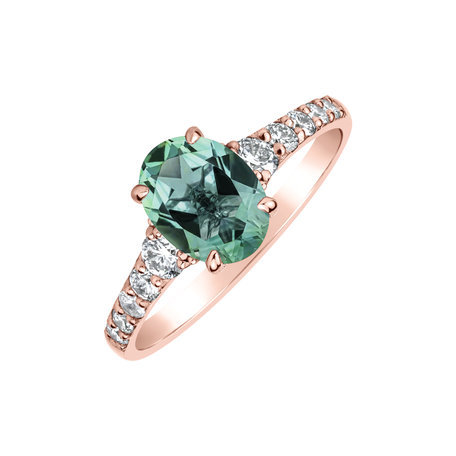 Prsten s diamanty a turmalínem Shimmering Dazzle