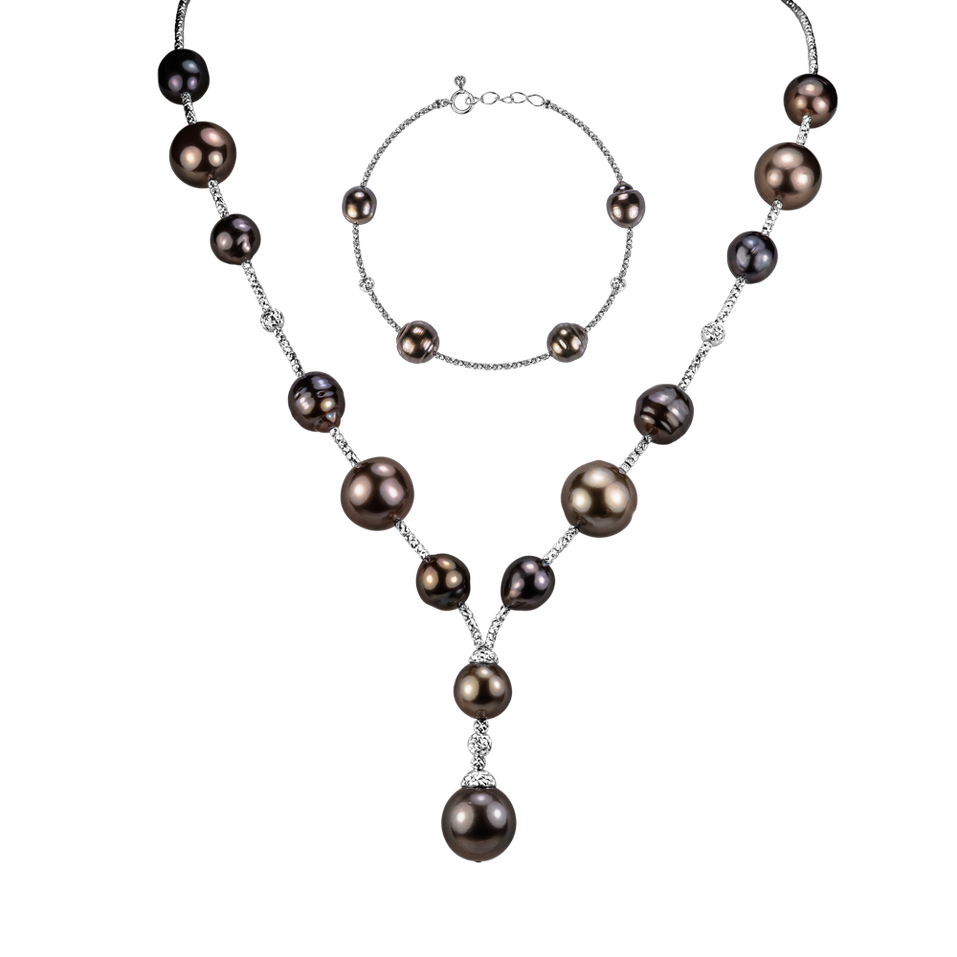 Náhrdelník a náramek s perlami Velvet Pearls