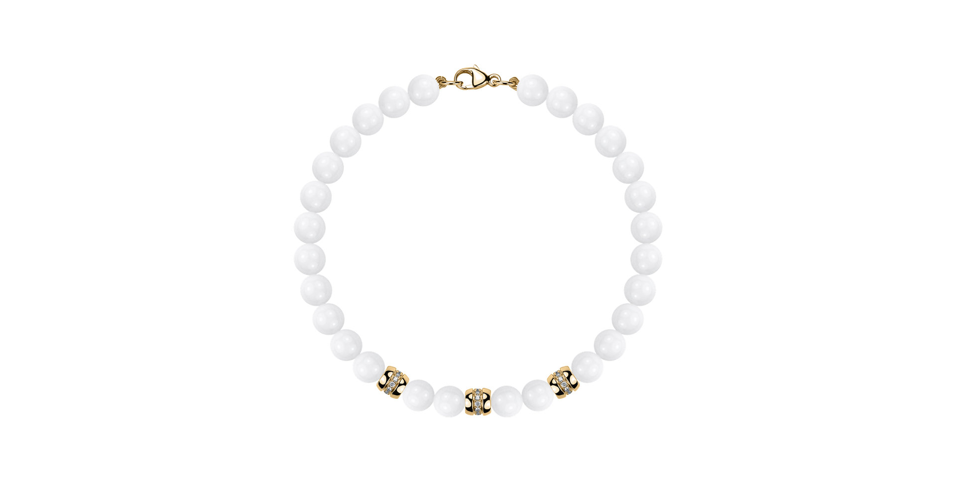 Náramek s diamanty a acháty White Mirage