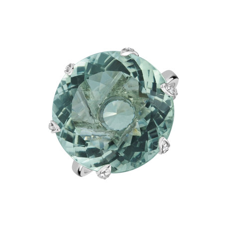 Prsten s diamanty a ametystem Audrielle