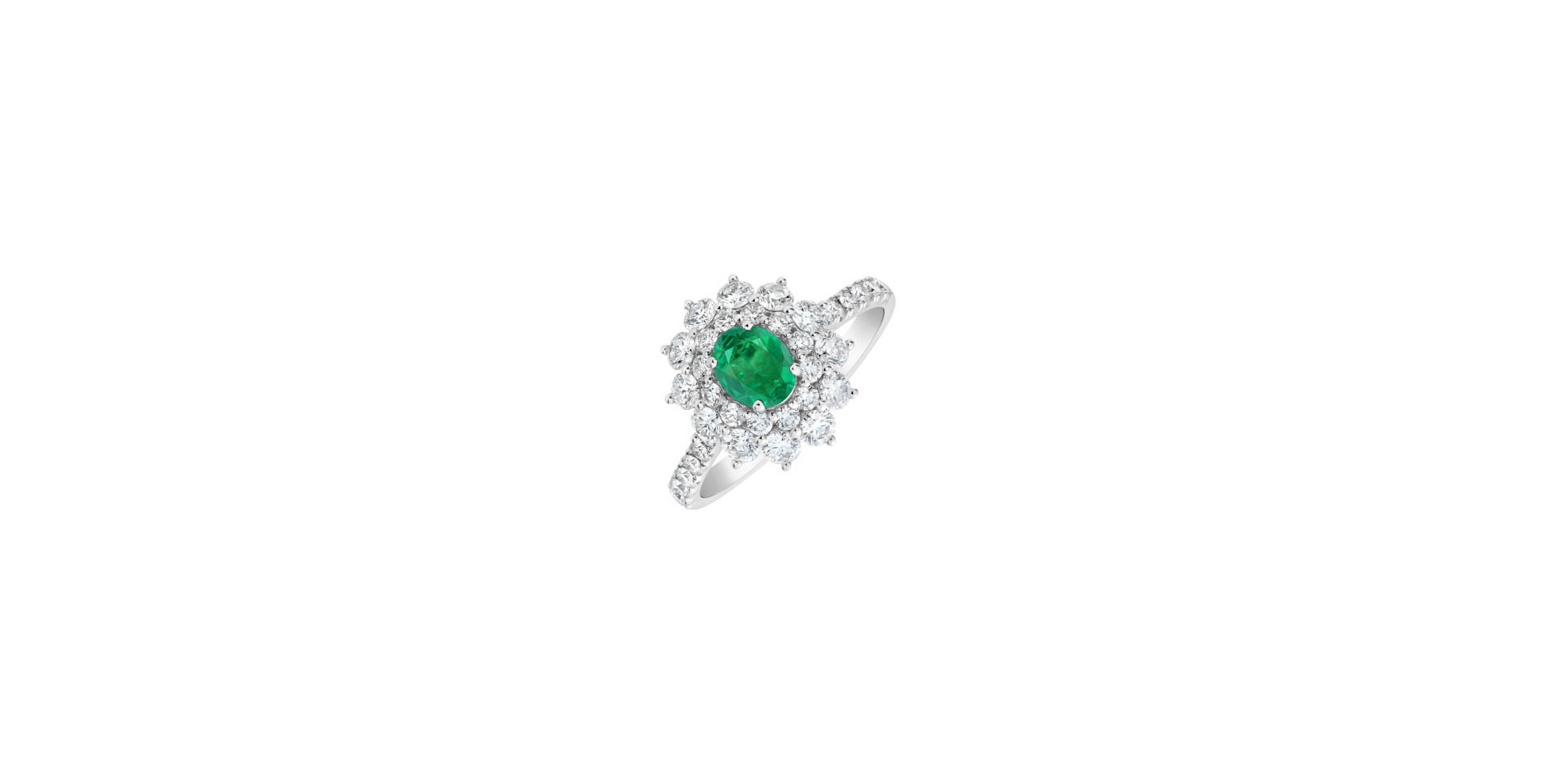 Prsten s diamanty a smaragdem Queen of Emerald