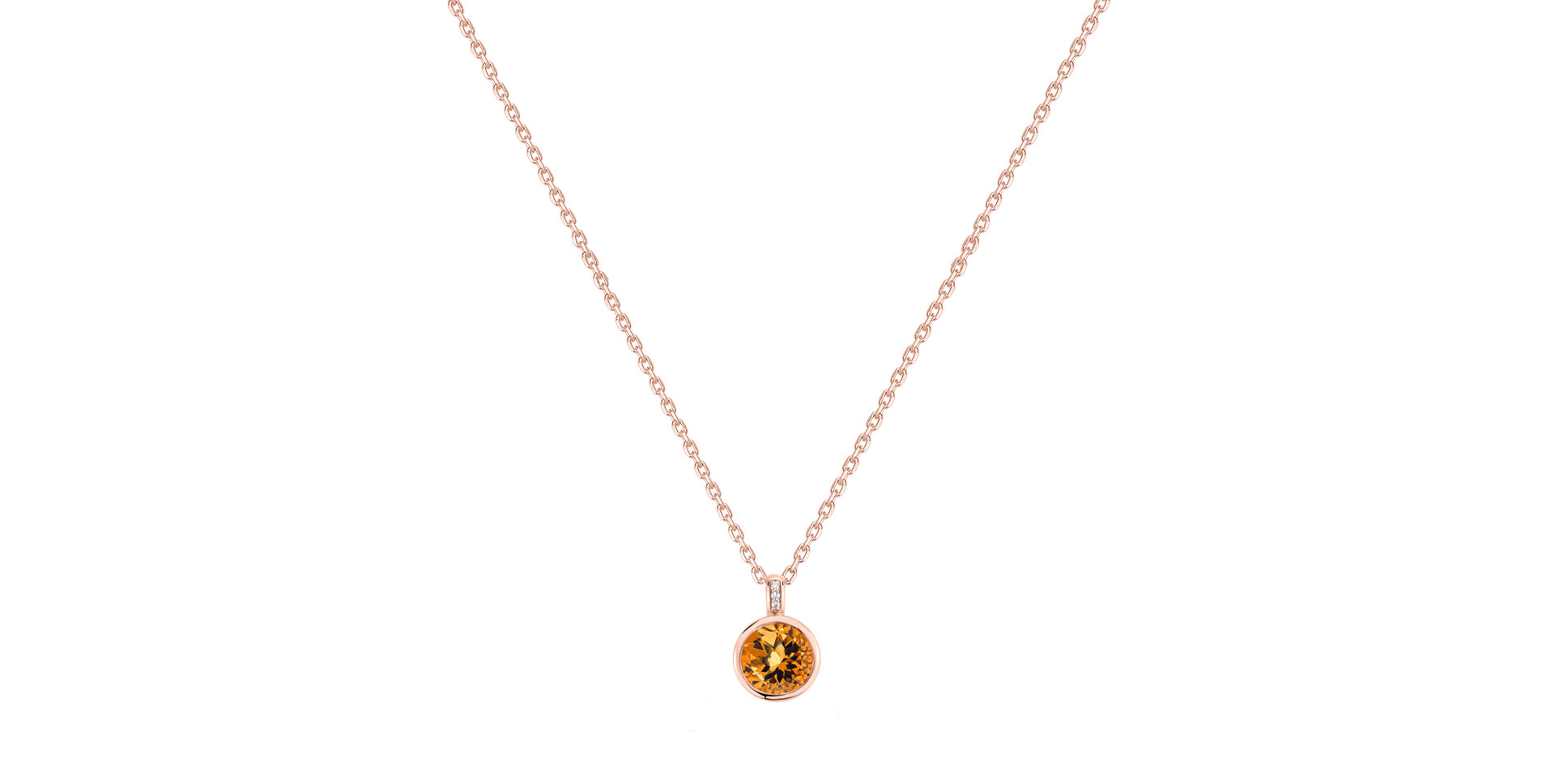 Náhrdelník s diamanty a citrínem Regal Elegance