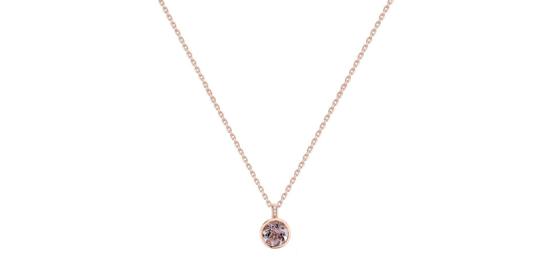 Náhrdelník s diamanty a morganitem Regal Elegance