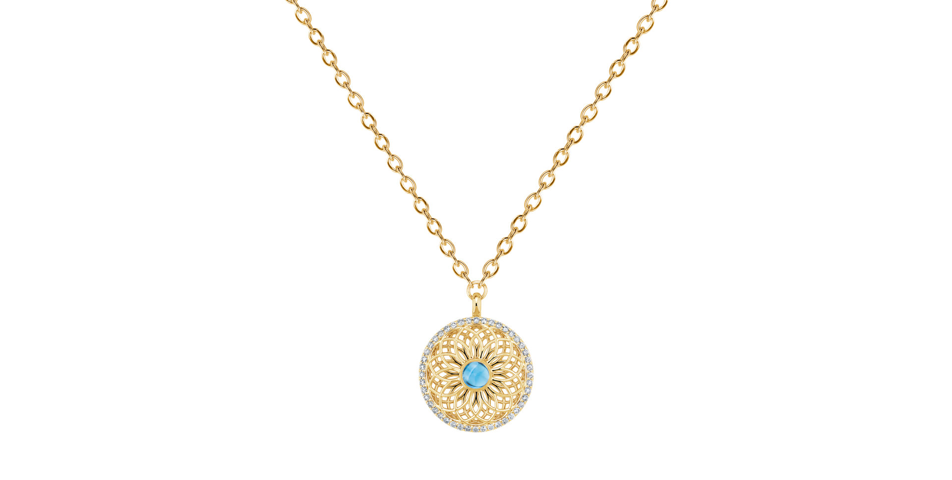 Náhrdelník s diamanty a topazem Heart of Starlight