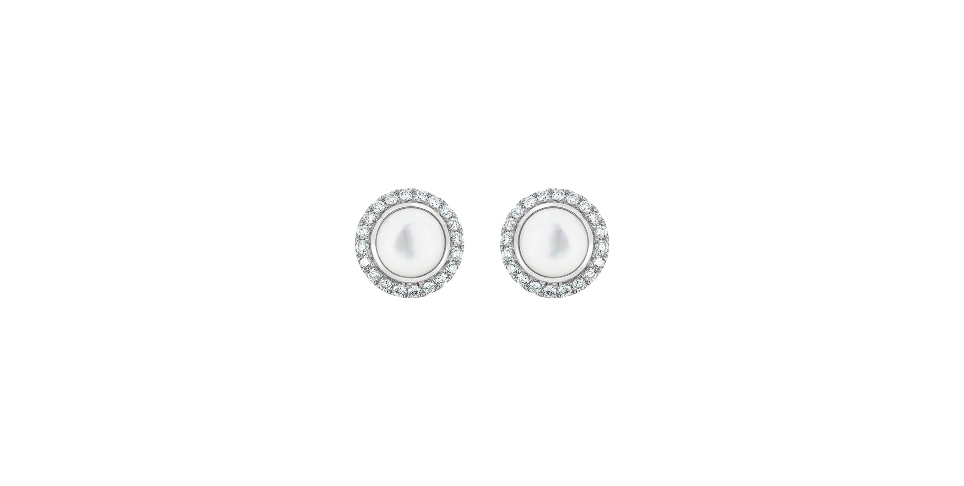 Náušnice s diamanty a perlou Pure Pearl