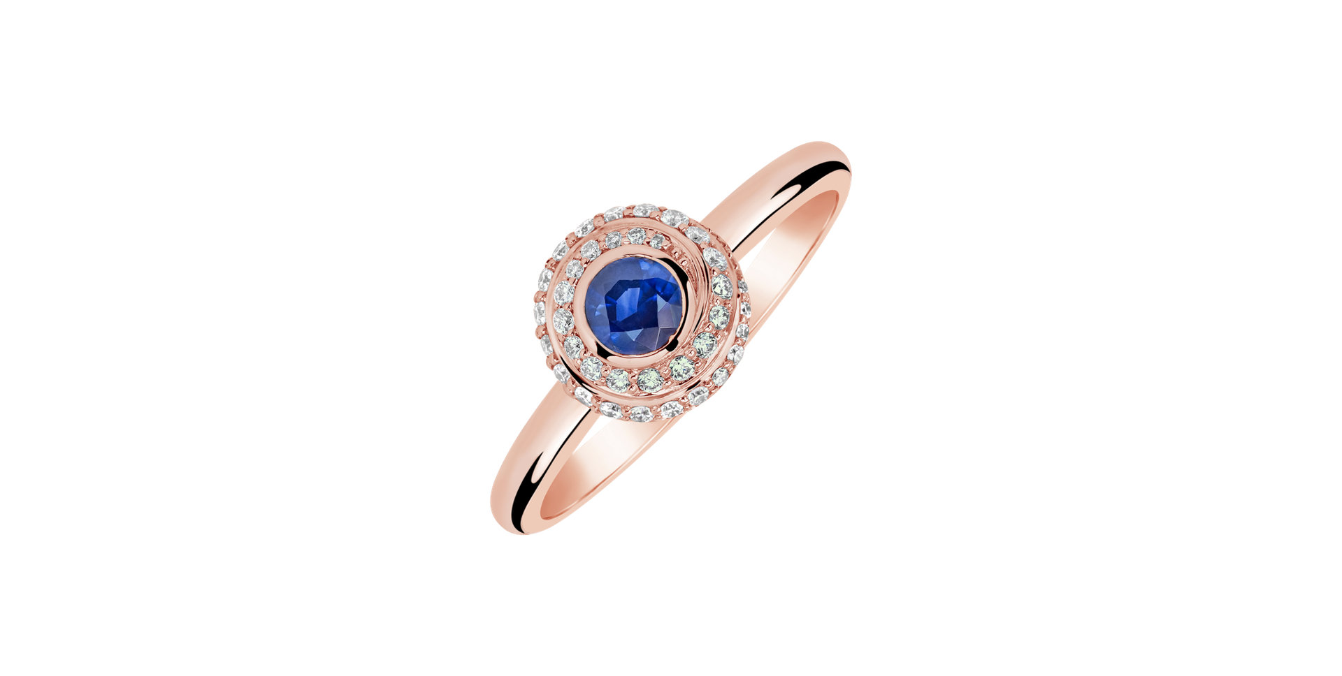 Prsten s diamanty a safírem Sapphire Circle