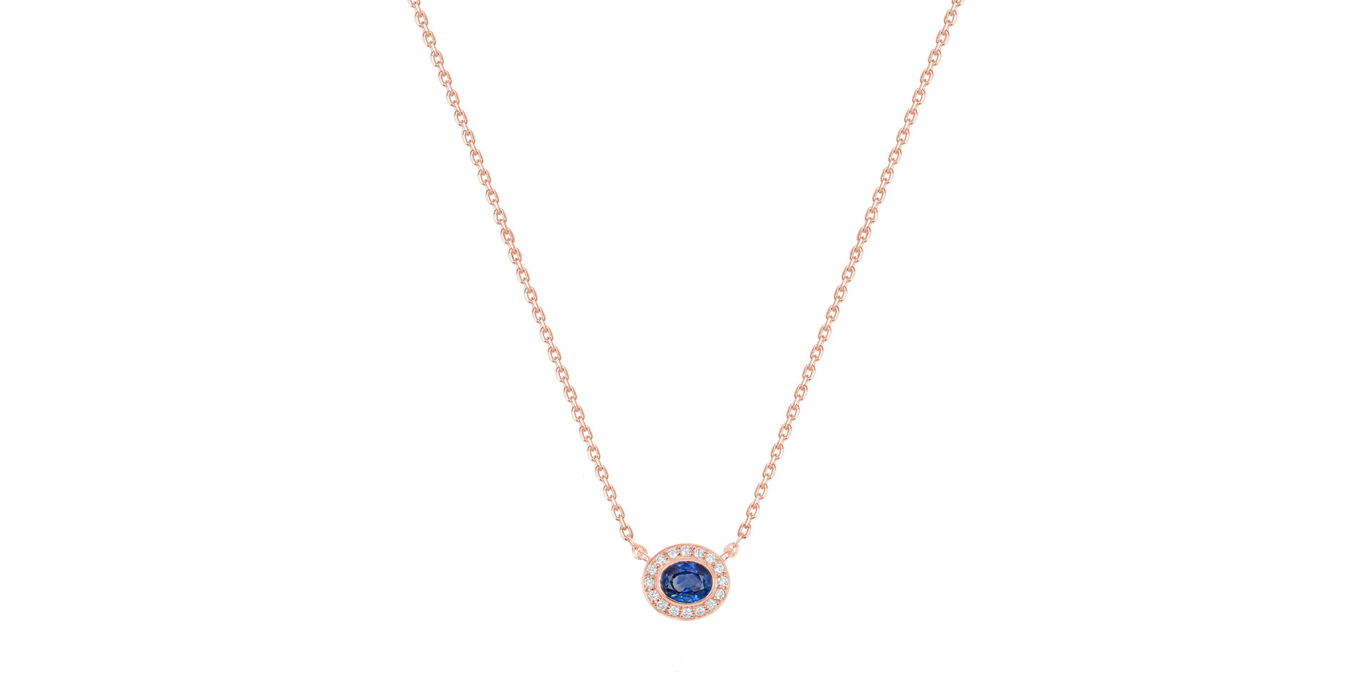 Náhrdelník s diamanty a safírem Sapphire Sypmhony