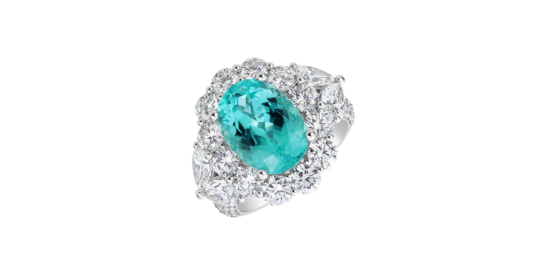 Prsten s diamanty a paraibou Crowned by Waves