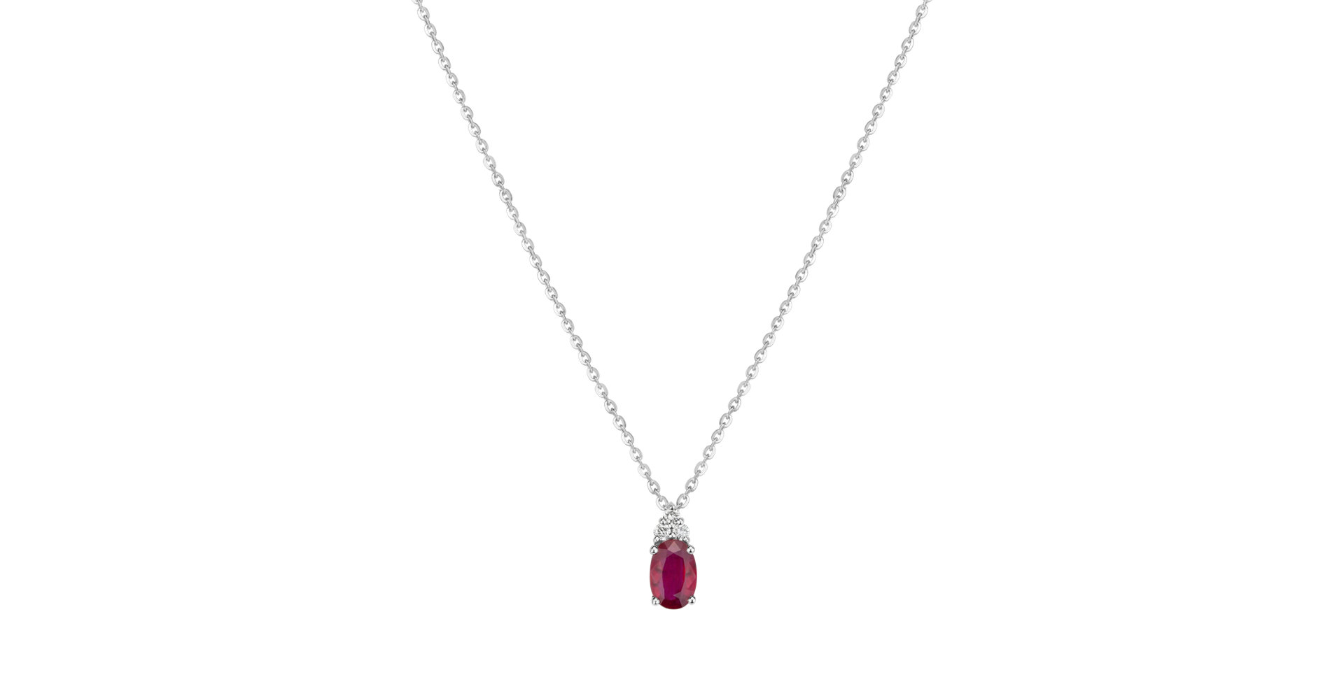 Náhrdelník s diamanty a rubínem Shine Seduction