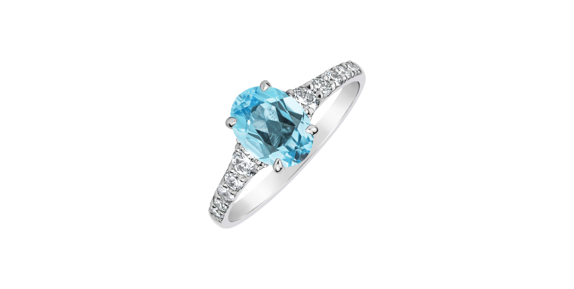 Prsten s diamanty a topazem sky Shimmering dazzle