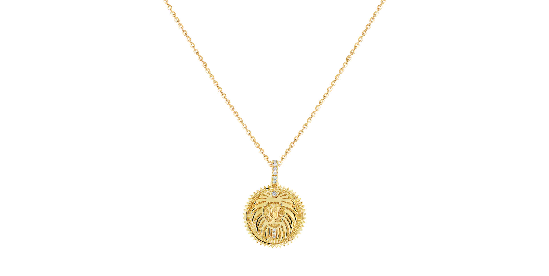 Náhrdelník s diamanty Leo Medallion