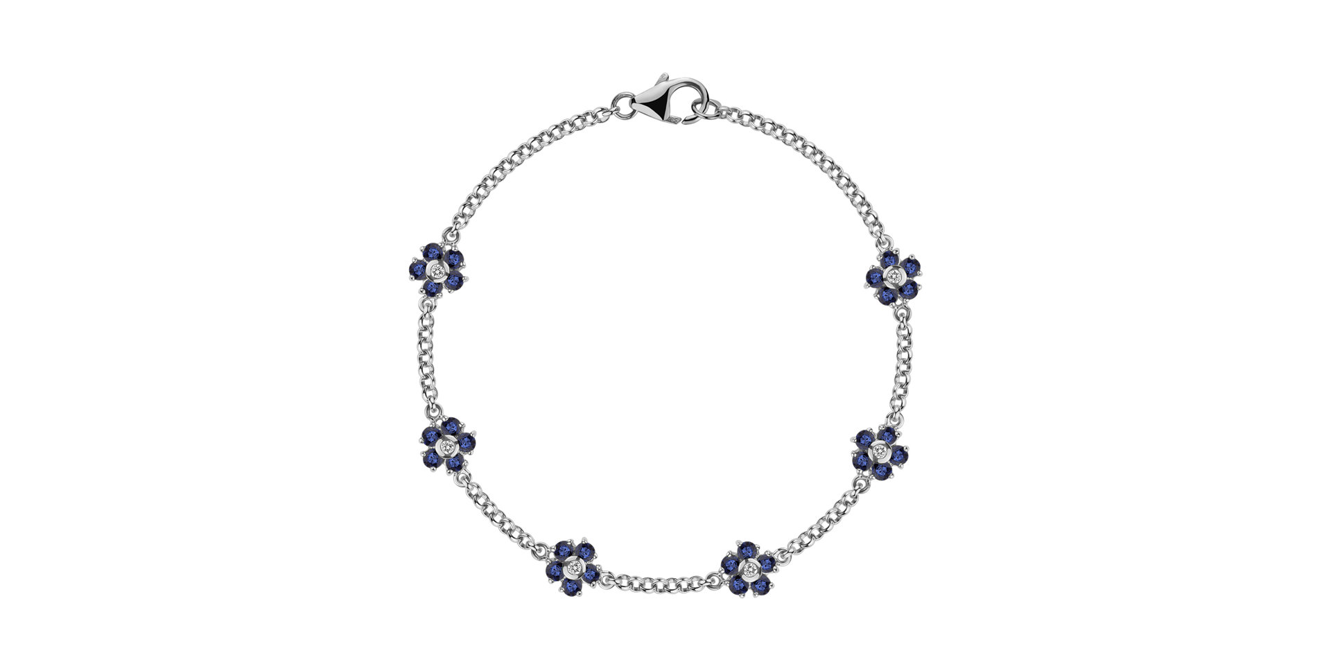 Dětský náramek s diamanty a safíry Sweet Blossoms