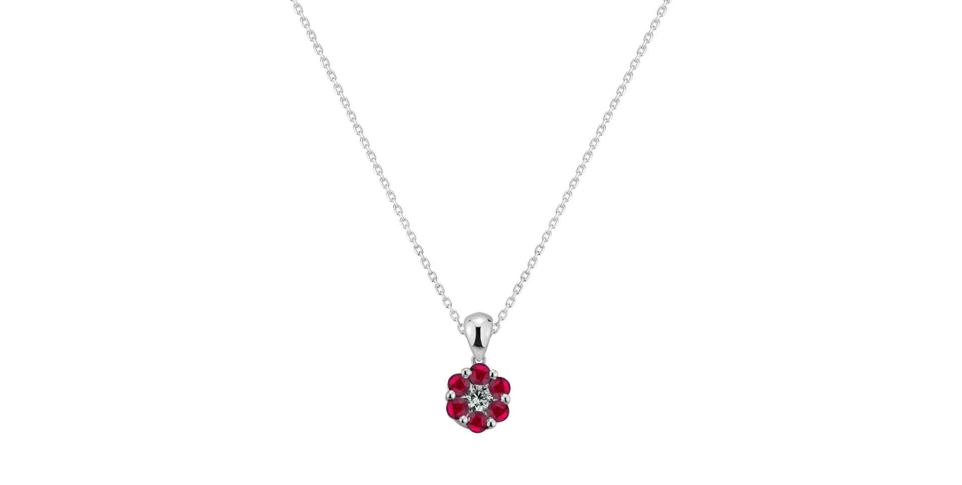 Přívěs s diamanty a rubíny Fancy Daisy